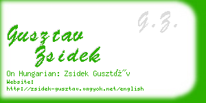 gusztav zsidek business card